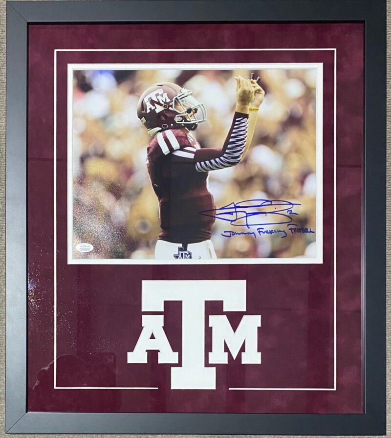 Johnny Manziel Signed Autographed Framed 11x14 Photo JSA Johnny F'N Football