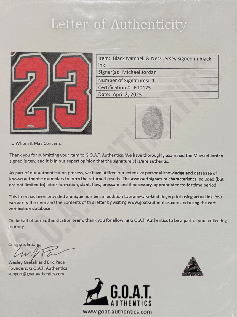 Michael Jordan Signed Chicago 1997-98 Bulls Black Jersey Upper Deck & GOAT - Image 7