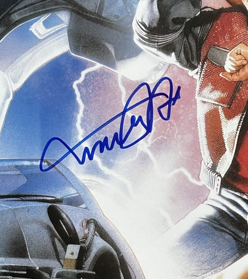Michael J. Fox & Christopher Lloyd Back To The Future II 24x36 Movie Poster JSA - Image 2