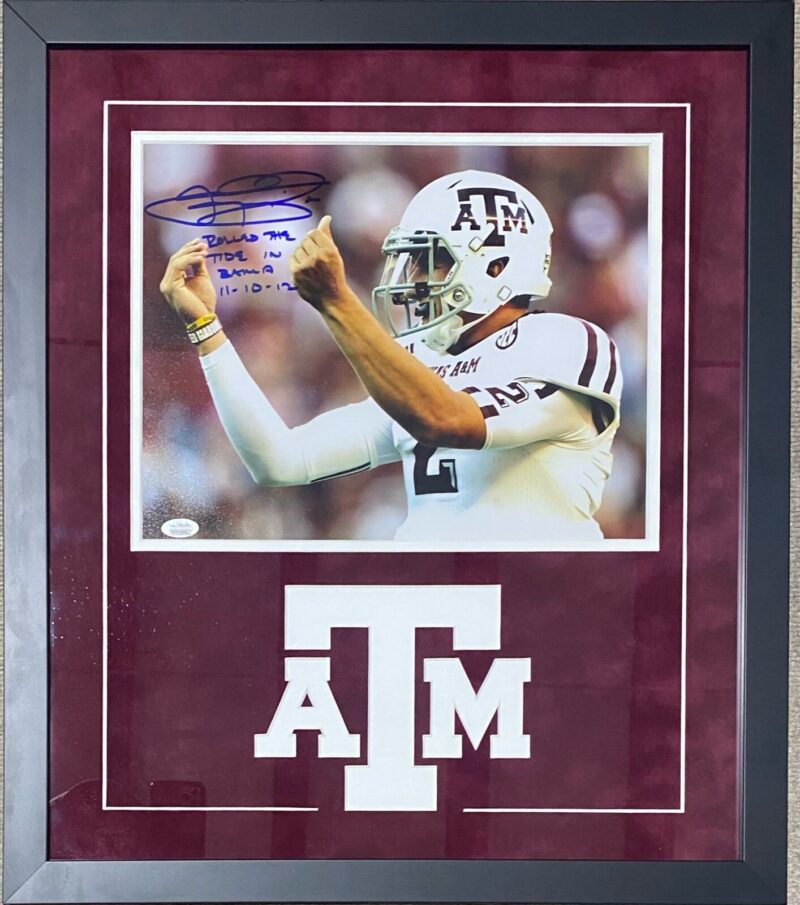 Johnny Manziel Signed Autographed Framed 11x14 Photo JSA Rolled The Tide