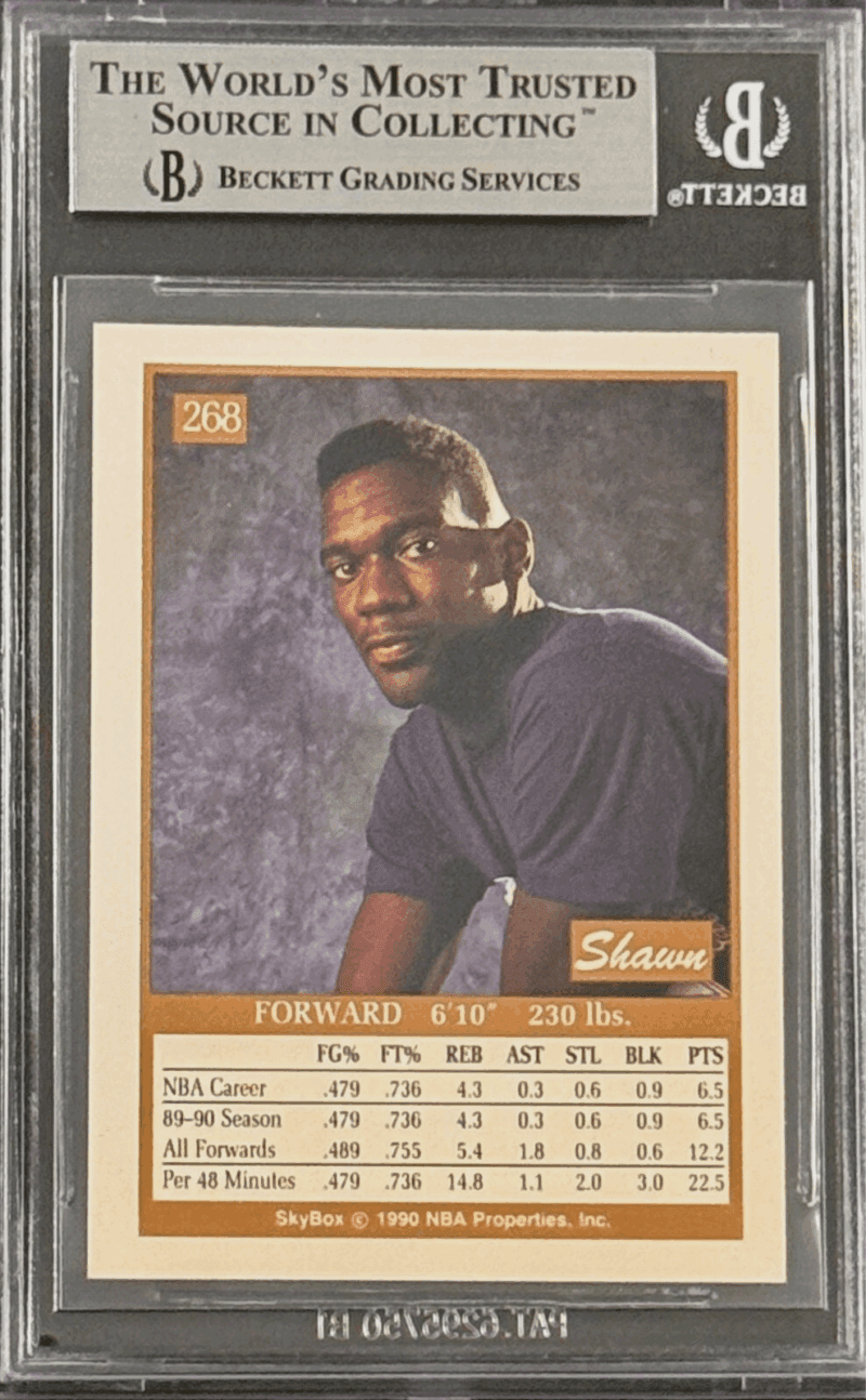 Shawn Kemp Signed 1990-91 Skybox Rookie Card #268 Beckett 11596217 - Image 2