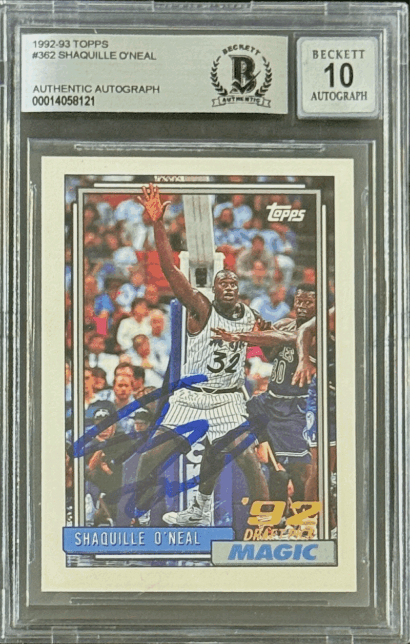 Shaquille O'Neal SHAQ Signed 1992-93 Topps Rookie Card #362 Beckett 14058121
