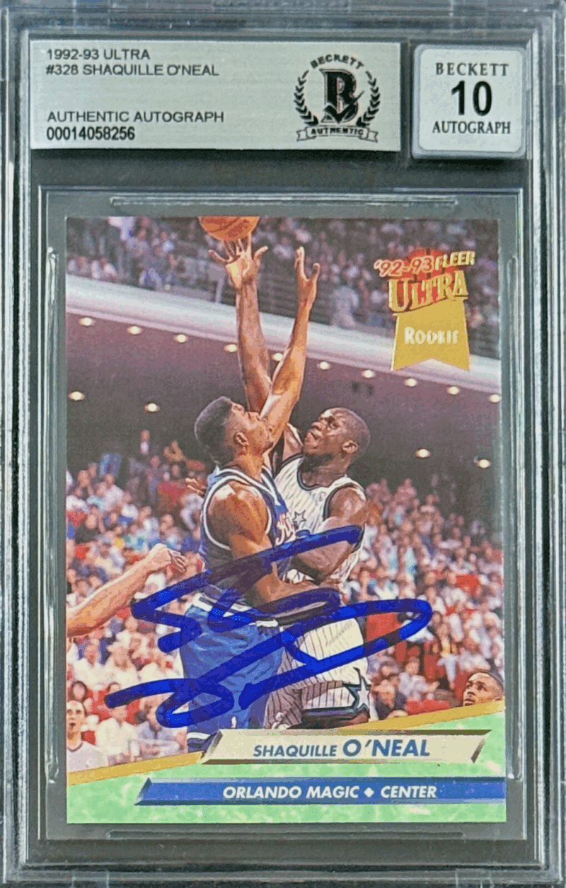 Shaquille O'Neal SHAQ Signed 1992-93 Fleer Ultra Rookie Card #328 BAS 14058256