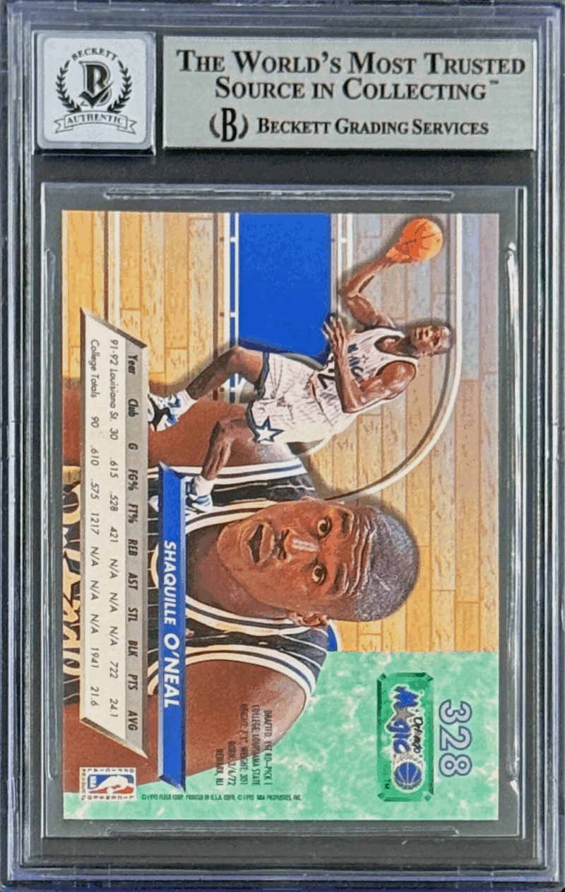 Shaquille O'Neal SHAQ Signed 1992-93 Fleer Ultra Rookie Card #328 BAS 14058256 - Image 2