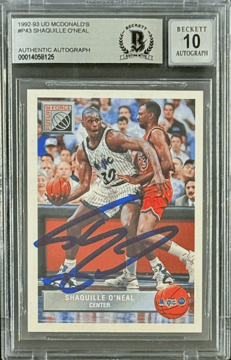 Shaquille O'Neal SHAQ Signed 1992-93 UD McDonalds Rookie Card #P43 BAS 14058125