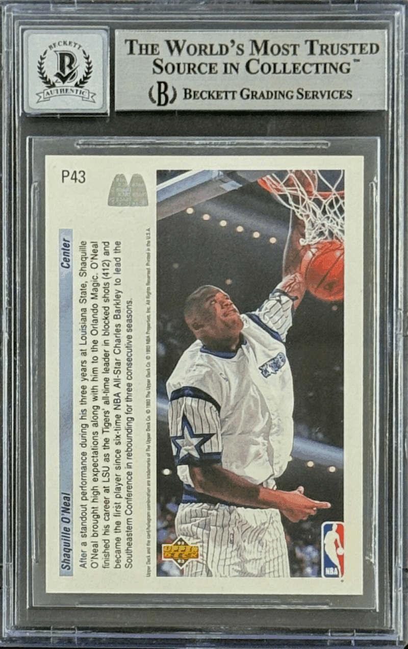Shaquille O'Neal SHAQ Signed 1992-93 UD McDonalds Rookie Card #P43 BAS 14058125 - Image 2