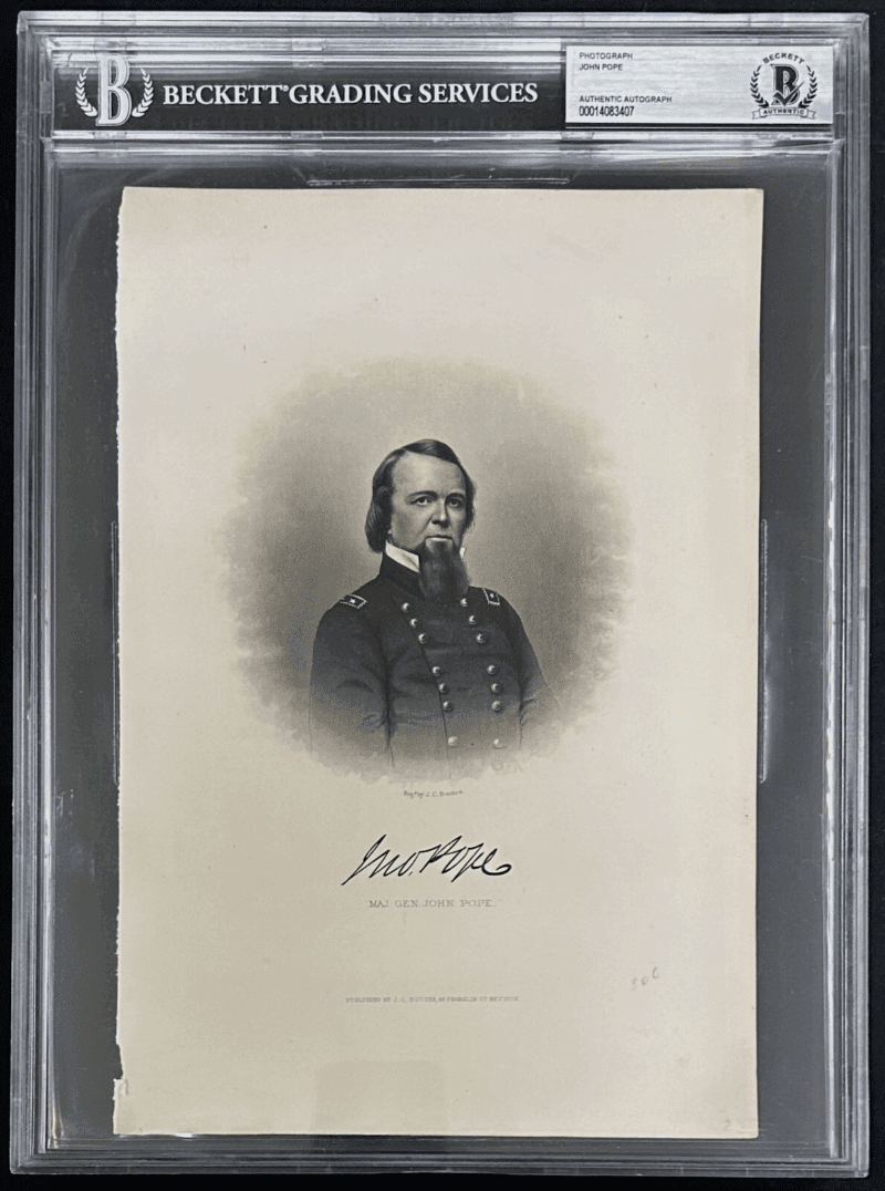 US General John Pope Signed Autographed Photograph Beckett 14083407