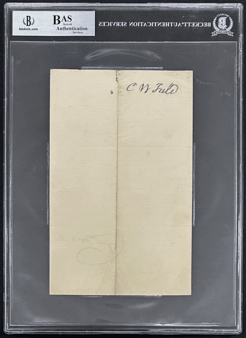 Cyrus Field Signed Letter Beckett 14083402 Inventor Atlantic Telegraph Cable - Image 2