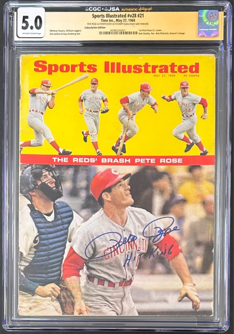 1st Pete Rose Signed Sports Illustrated Magazine Cover May 27, 1968 CGC 5 JSA