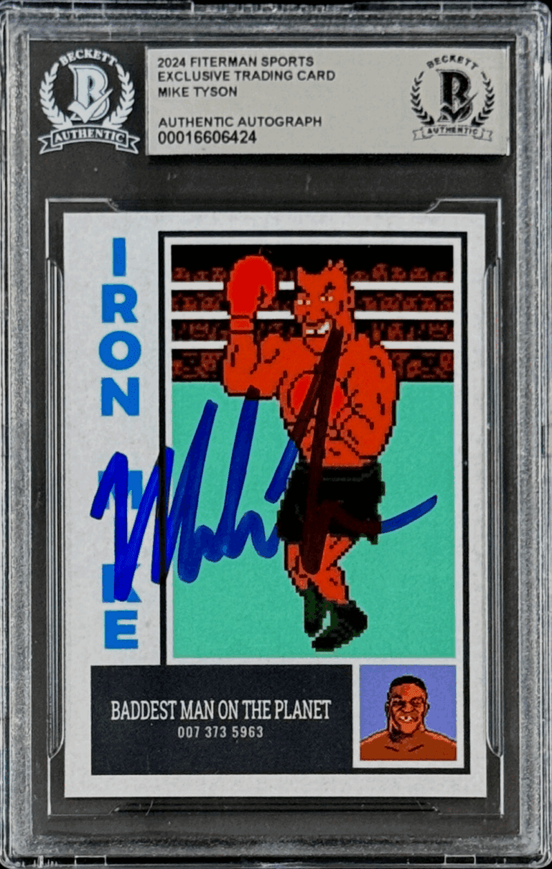 Mike Tyson Signed 2024 Fiterman Exclusive Card Beckett 16606451 Pouch Out