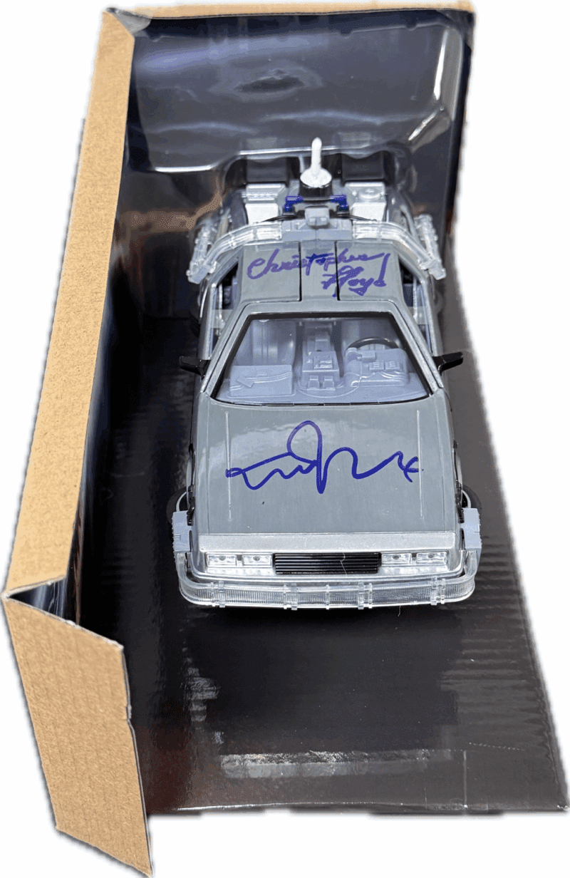 Michael J. Fox & Christopher Lloyd Signed Back To The Future DeLorean JSA - Image 2