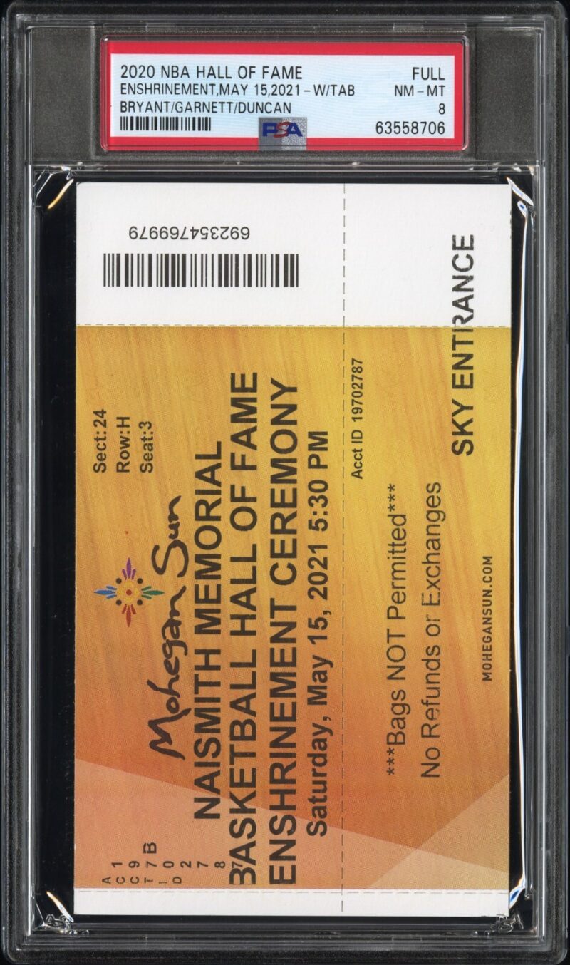 Kobe Bryant 2020 Basketball Hall of Fame Enshrinement Ticket PSA/DNA  63558706 - Image 2