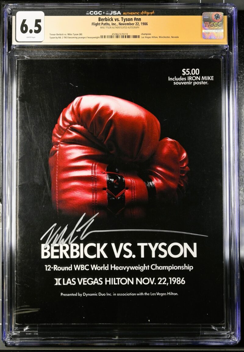 Mike Tyson vs Berbick Signed Program CGC 6.5 JSA Tyson Becomes Youngest Champion