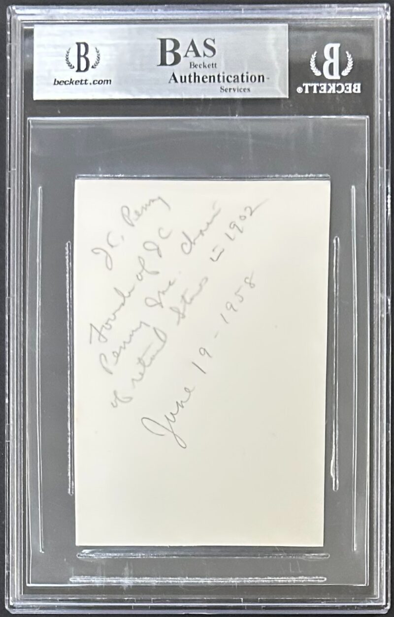 JC Penny James Cash Penny Signed Autographed Photograph Beckett 14348730 - Image 3