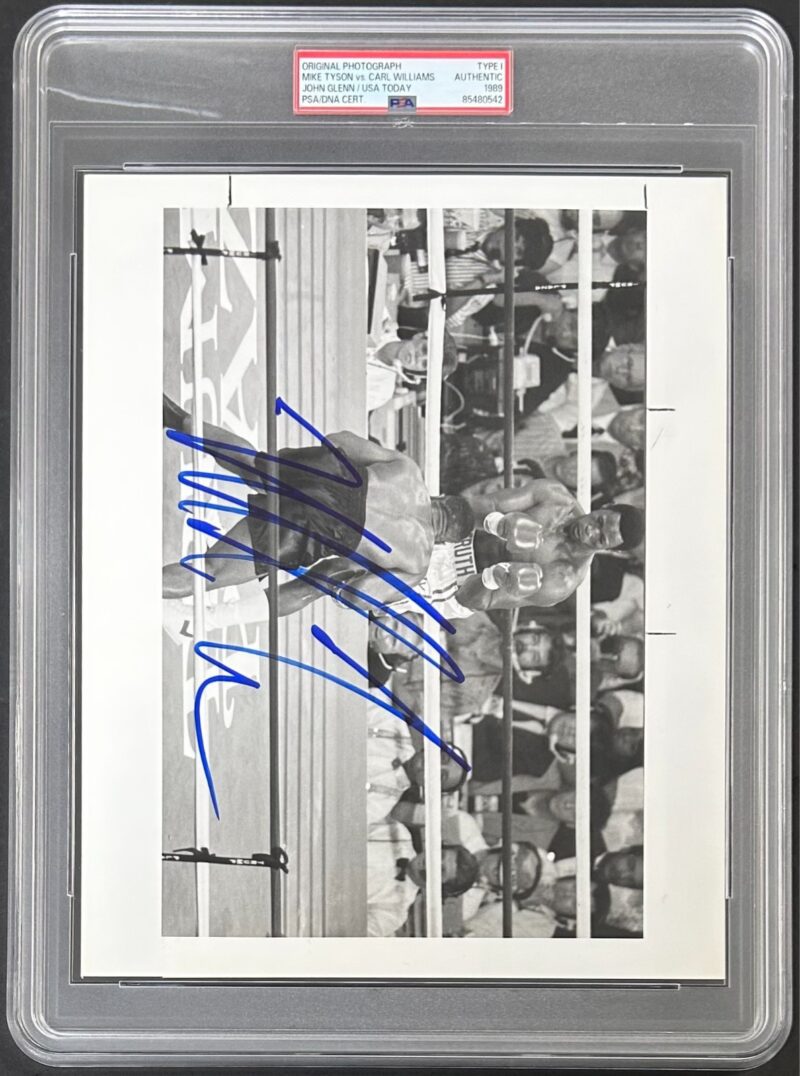 Mike Tyson Signed Original 1989 Type 1 Photograph PSA/DNA Tyson vs Williams 1 - Image 2