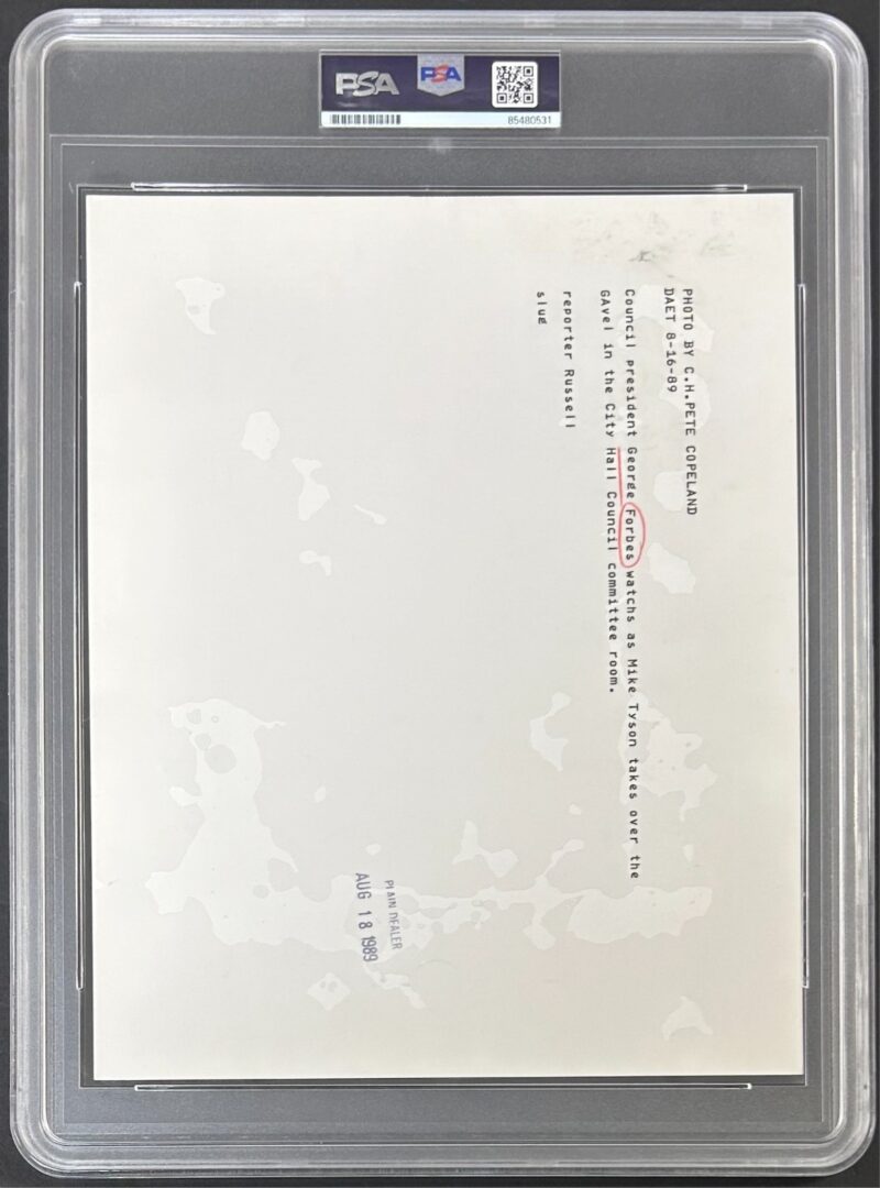 Mike Tyson Signed Original 1989 Type 1 Photograph PSA/DNA Tyson w/ George Forbes - Image 3