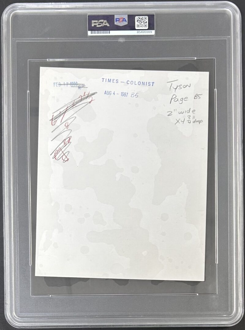 Mike Tyson Signed 1986 Type 3 Photograph PSA/DNA After Jesse Ferguson TKO - Image 3