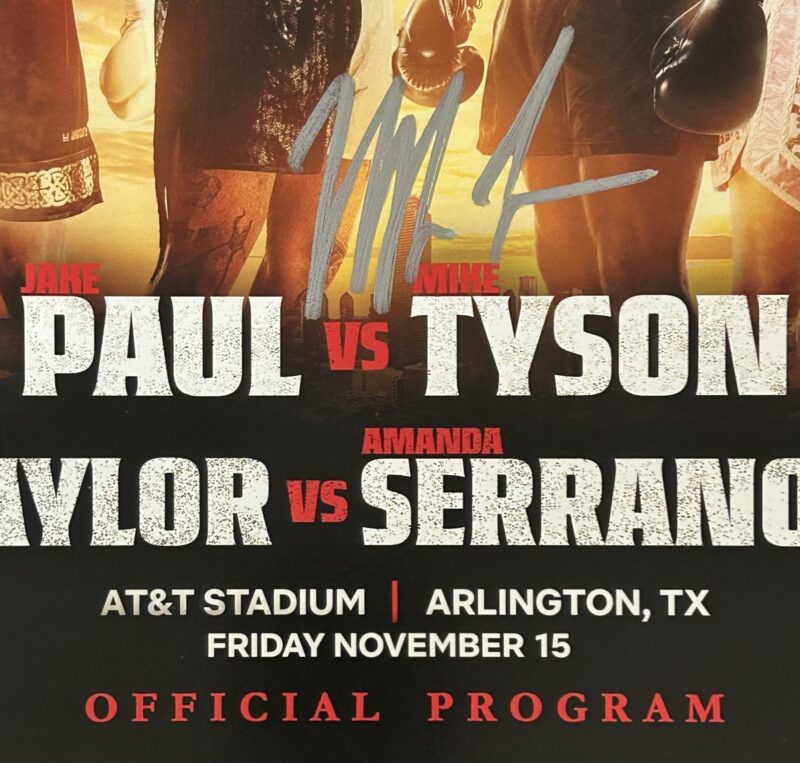 Mike Tyson vs Jake Paul Signed Fight Program JSA  WB913294 Authenticated - Image 2