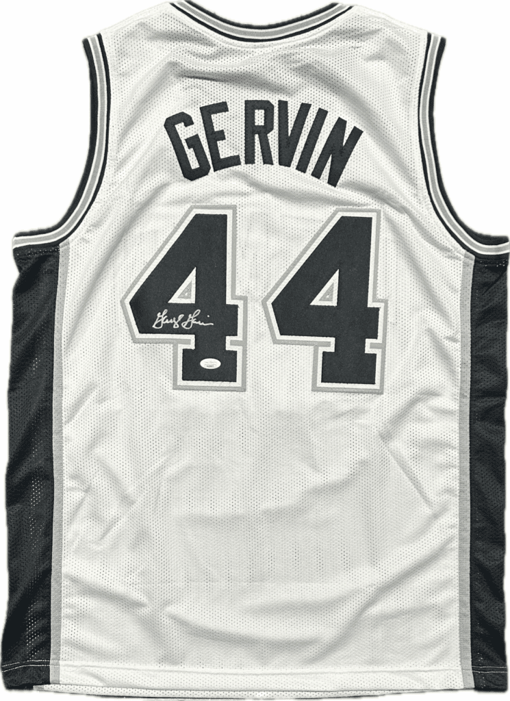 George Gervin Signed Autographed White/Black Jersey JSA