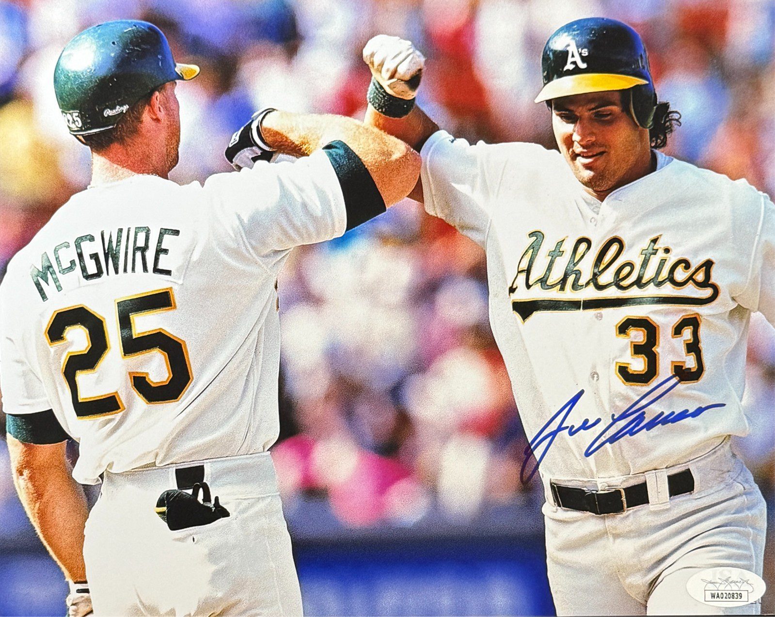 Jose Canseco Signed Autograph 8x10 Photo JSA Authenticated Oakland Athletics #3