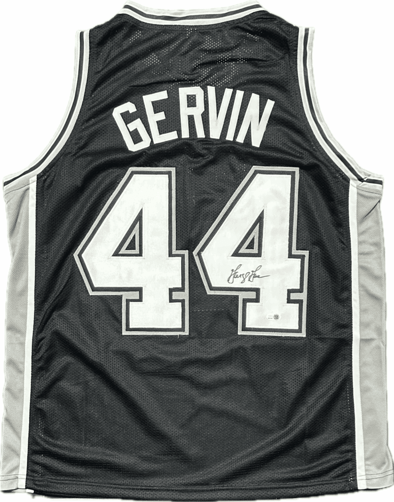 George Gervin Signed Autographed Black/White Jersey JSA Authenticated