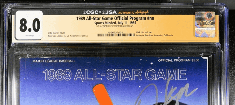 Bo Jackson Signed 1989 MLB All-Star Game Program CGC 8.0 JSA All-Star Game MVP - Image 3