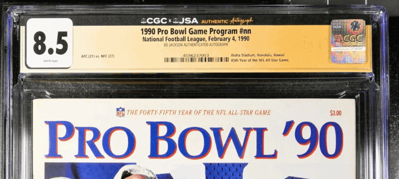 Bo Jackson Signed 1990 NFL Pro Bowl Game Program CGC 8.5 JSA - Image 3