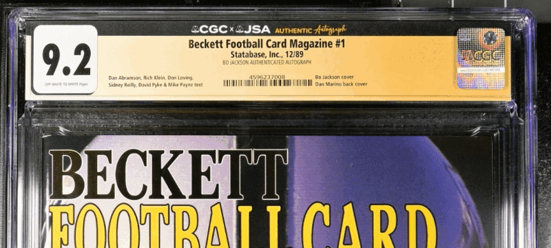 Bo Jackson Signed Beckett Football Card Magazine Issue #1 12/1989 CGC 9.2 JSA - Image 3