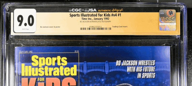 Bo Jackson Signed Sports Illustrated For Kids Magazine 1/92 CGC 9.0 JSA w/ Cards - Image 3