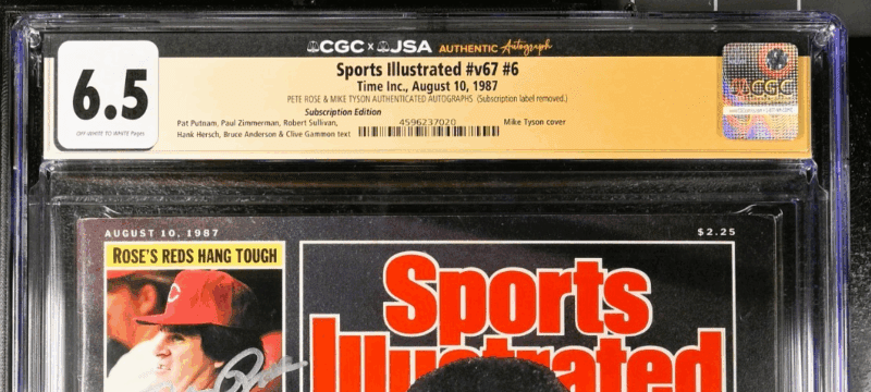 Mike Tyson & Pete Rose Signed Sports Illustrated Magazine 10/10/1987 CGC 6.5 JSA - Image 4