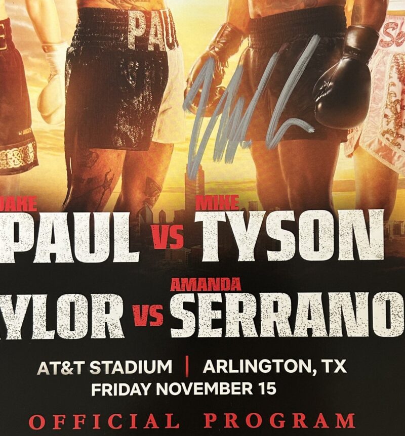 Mike Tyson vs Jake Paul Signed Fight Program JSA  WB913288 Authenticated - Image 2