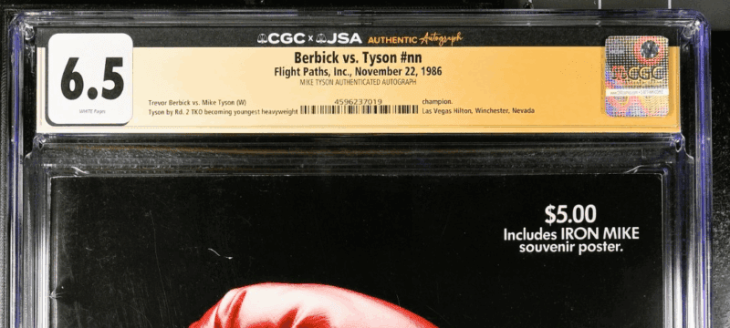 Mike Tyson vs Berbick Signed Program CGC 6.5 JSA Tyson Becomes Youngest Champion - Image 3
