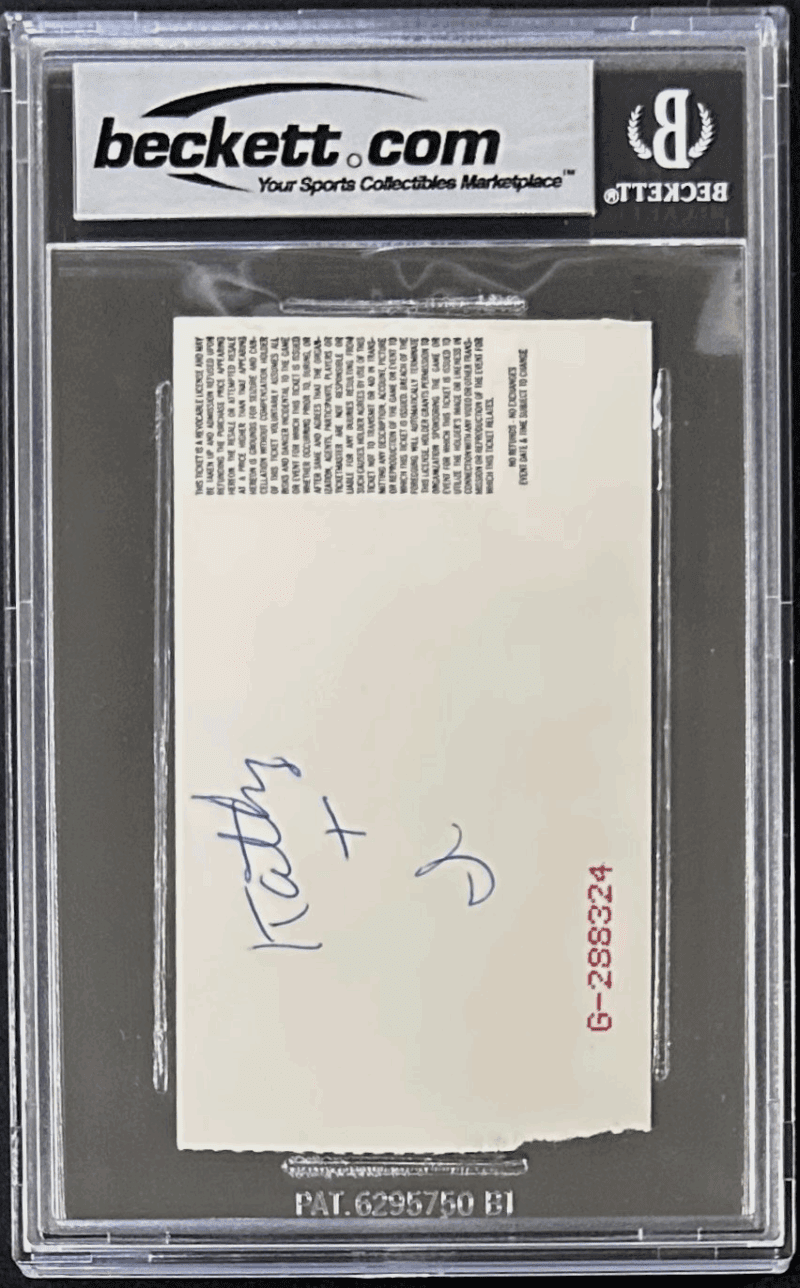 Ric Flair Signed WWF Feb. 20, 1992 Ticket Stub Beckett 5 EX Auto 10 18057336 - Image 3