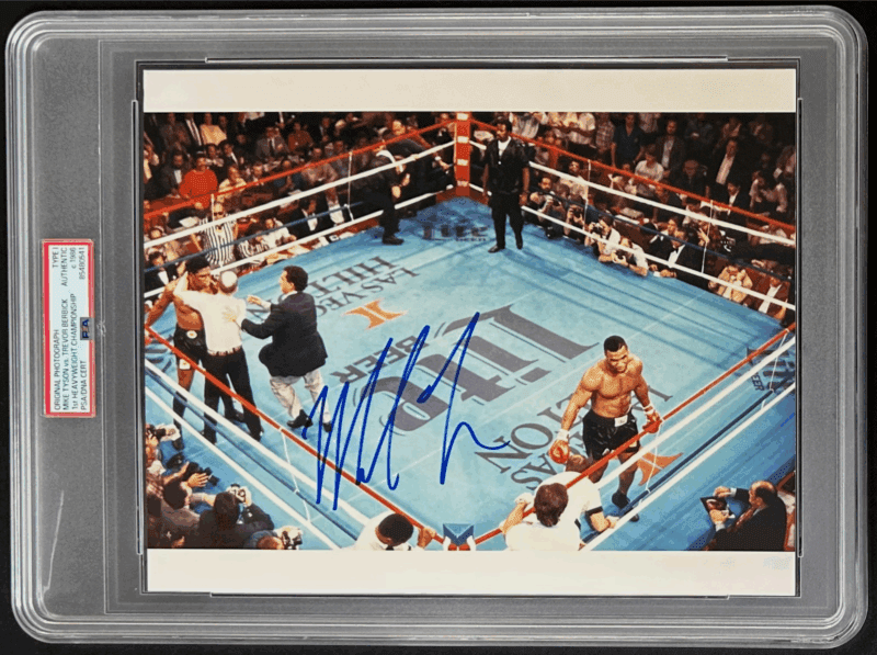 Mike Tyson Signed Original 1986 Type 1 Photo PSA/DNA 1st Championship vs Berbick