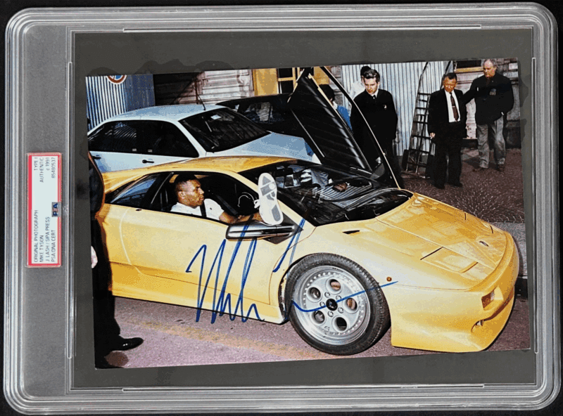 Mike Tyson Signed Original 1991 Type 1 Photograph PSA/DNA Lamborghini in Rome