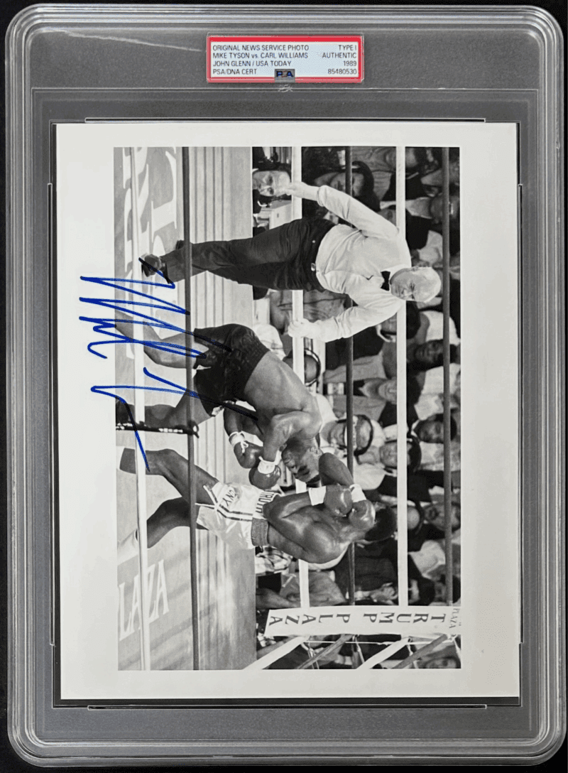 Mike Tyson Signed Original 1989 Type 1 Photograph PSA/DNA Tyson vs Williams 2 - Image 2