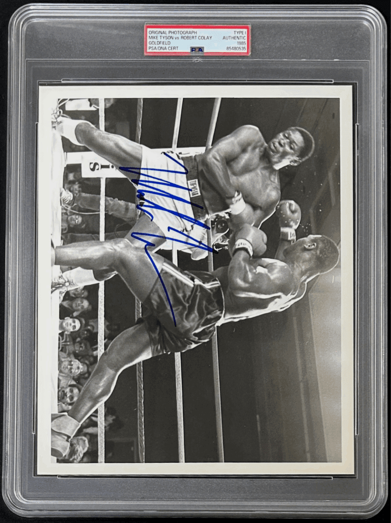Mike Tyson Signed Original 1985 Type 1 Photograph PSA/DNA Tyson vs Robert Colay - Image 2