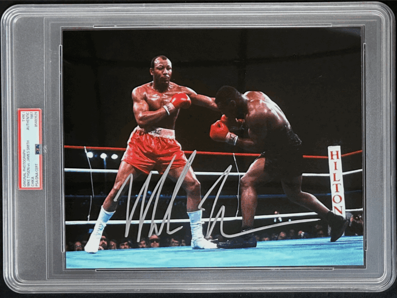 Mike Tyson Signed Original 1987 Type 1 Photograph PSA/DNA Tyson vs James Smith