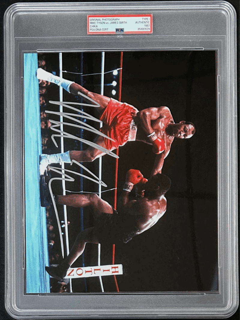 Mike Tyson Signed Original 1987 Type 1 Photograph PSA/DNA Tyson vs James Smith - Image 2