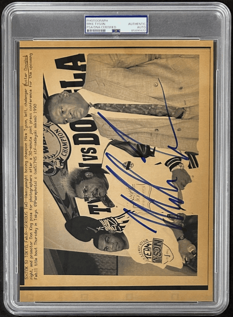 Mike Tyson Signed 1990 Type 3 Photograph PSA/DNA w Buster Douglas & Don King - Image 2
