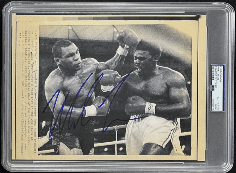 Mike Tyson Signed 1988 Type 3 Photograph PSA/DNA Tyson vs Tony Tubbs