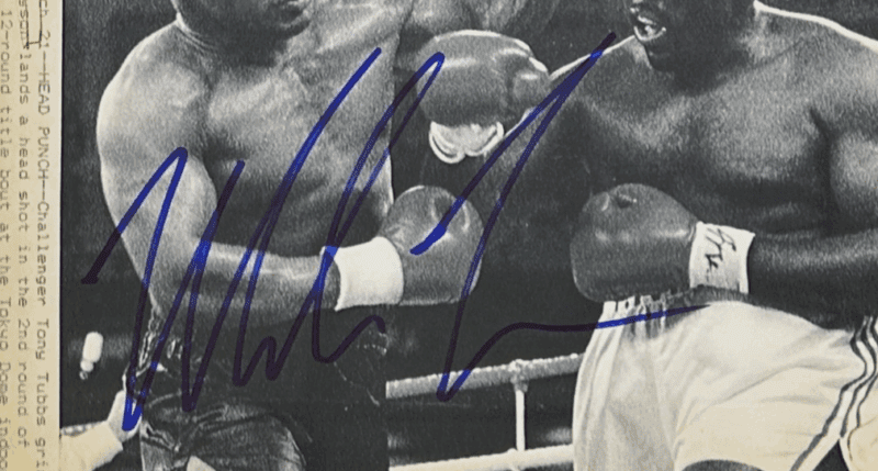 Mike Tyson Signed 1988 Type 3 Photograph PSA/DNA Tyson vs Tony Tubbs - Image 3