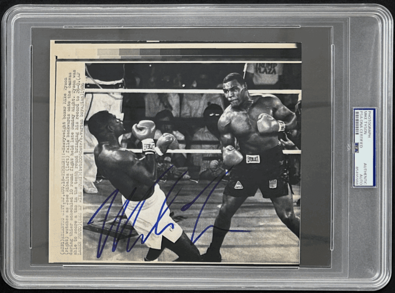 Mike Tyson Signed 1988 Type 3 Photograph PSA/DNA Tyson vs Jose Ribalta
