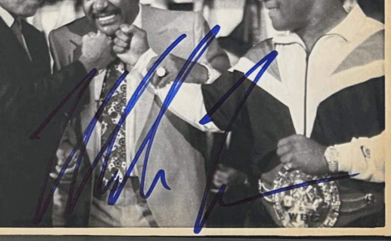 Mike Tyson Signed 1987 Type 3 Photograph PSA/DNA with Ali & Don King - Image 3