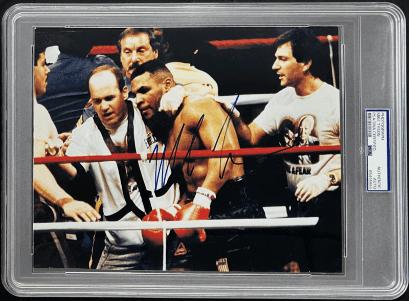 Mike Tyson Signed Type 1 Photograph PSA/DNA Tyson vs Tony Tucker Kevin Rooney