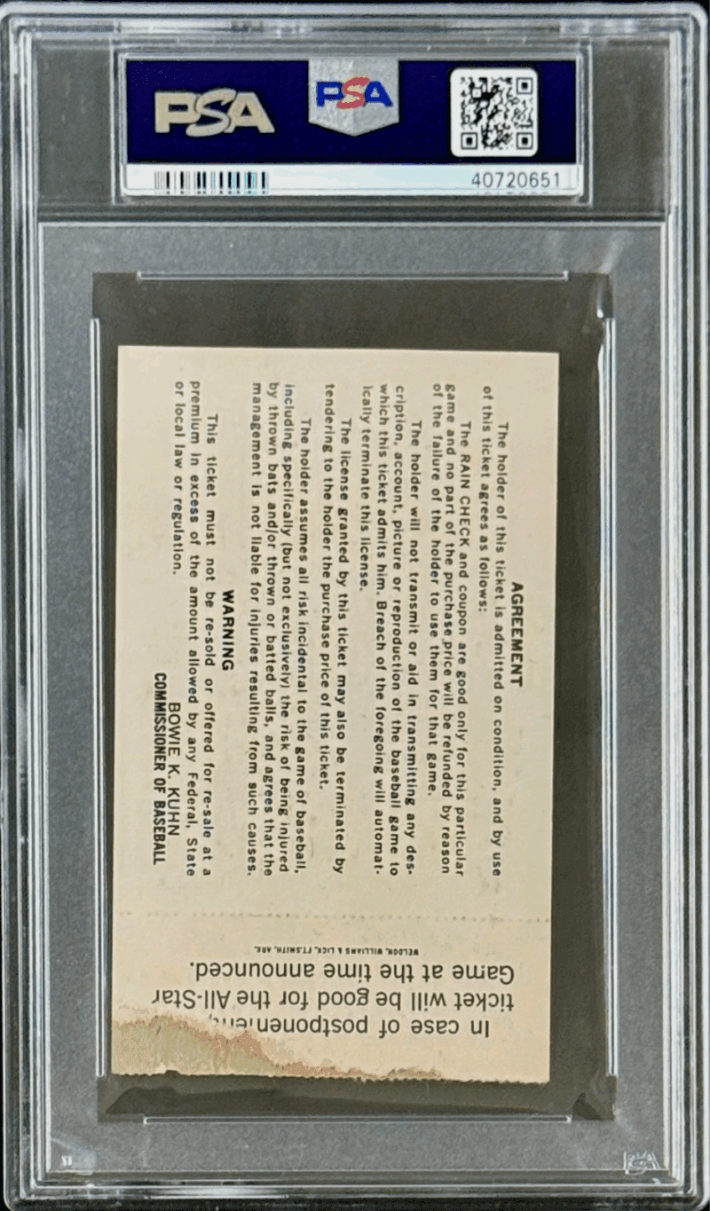 Pete Rose Signed 1970 MLB All Star Game Ticket Stub PSA/DNA Ray Out of My Way B - Image 3