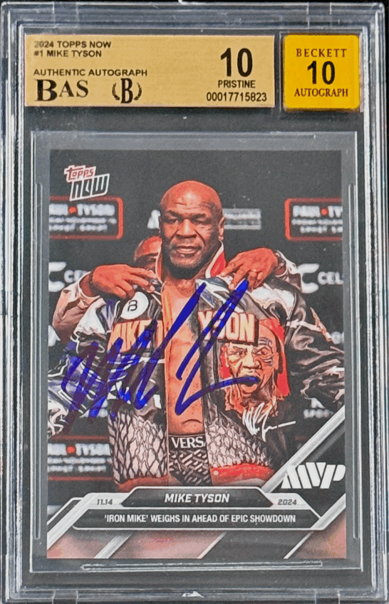 Mike Tyson Autographed 2024 Topps NOW Card BAS Pristine 10 & Auto 10 17715823
