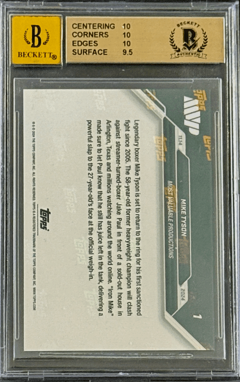Mike Tyson Autographed 2024 Topps NOW Card BAS Pristine 10 & Auto 10 17715823 - Image 2