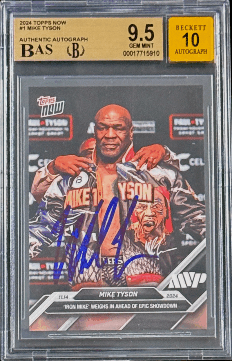 Mike Tyson Autographed 2024 Topps NOW Card BAS Gem Mint 9.5 & Auto 10 17715910