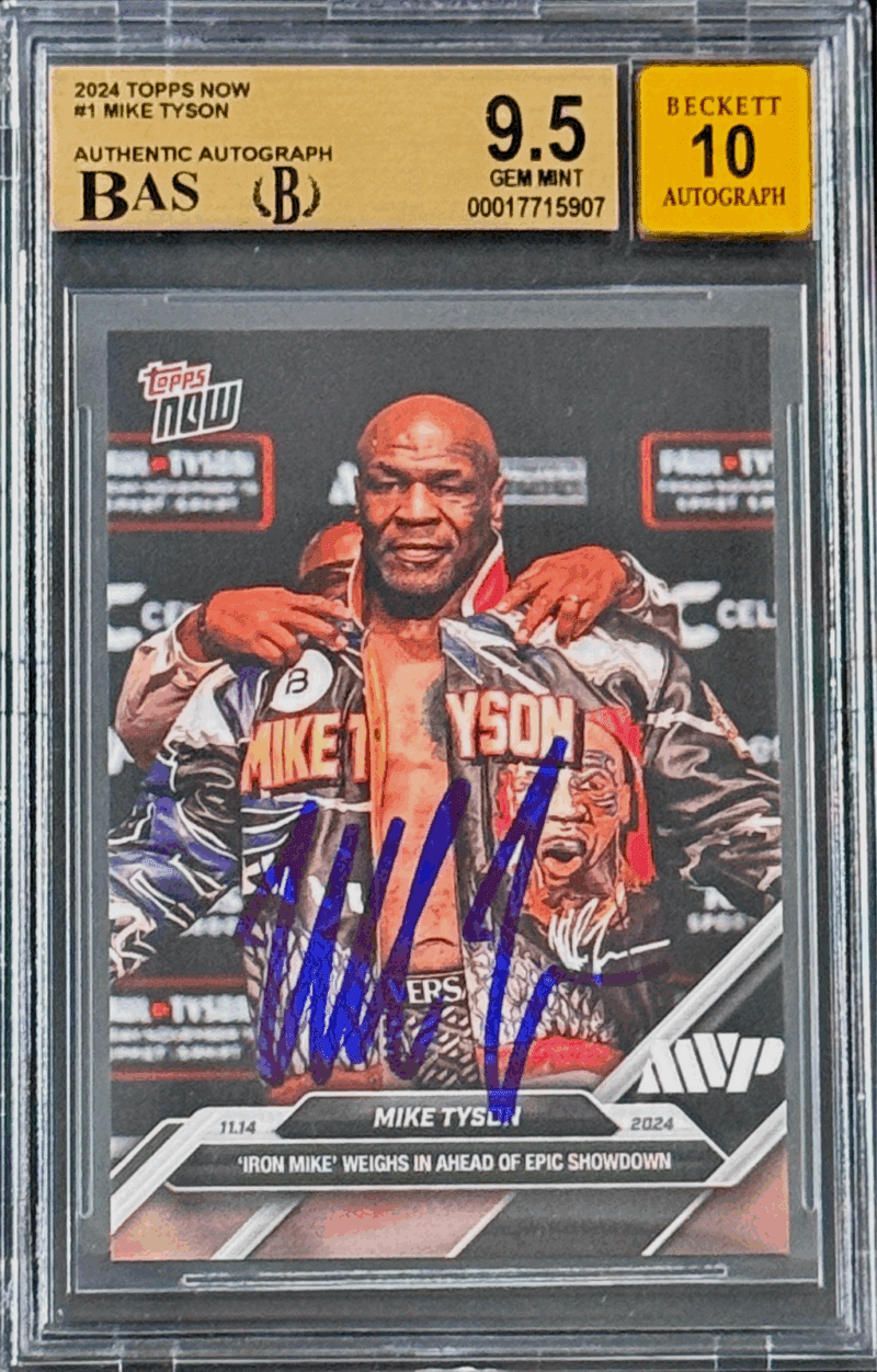 Mike Tyson Autographed 2024 Topps NOW Card BAS Gem Mint 9.5 & Auto 10 17715907